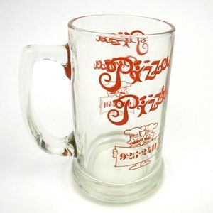 Vintage 80s Pizza Pizza Glass Mug